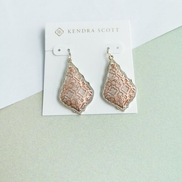 Kendra Scott Addie Filigree Mix Earrings - Rose Gold - Picture 1 of 2
